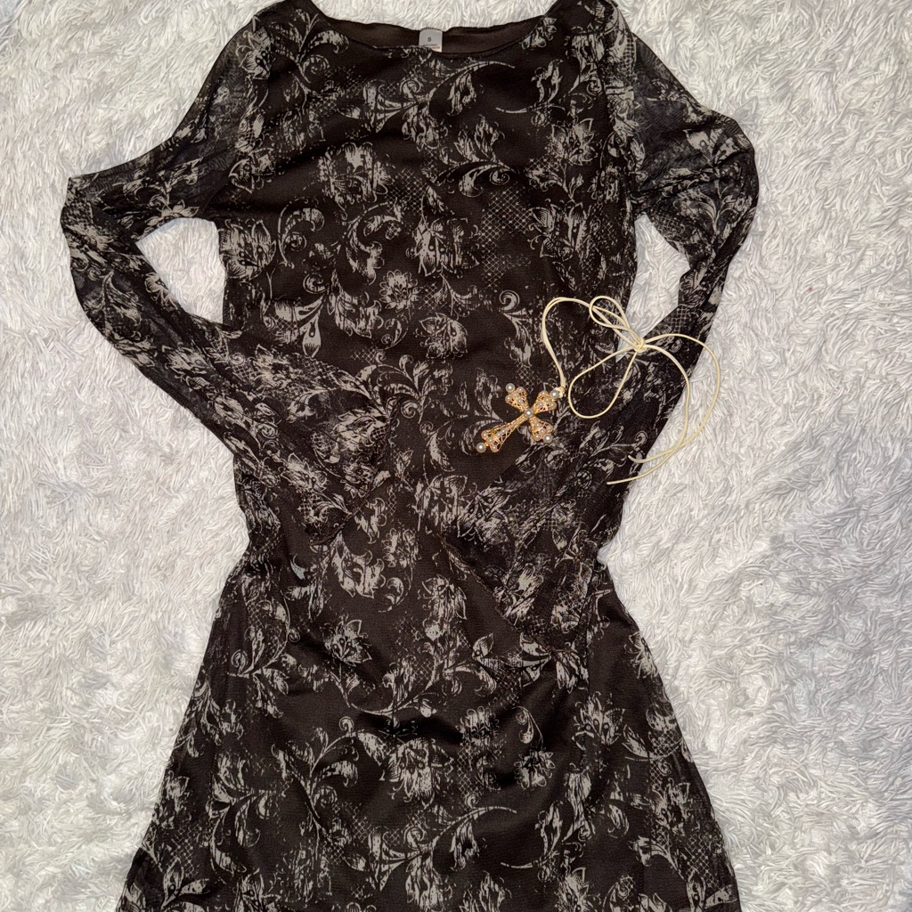 Y2k Style Grunge Floral Dress